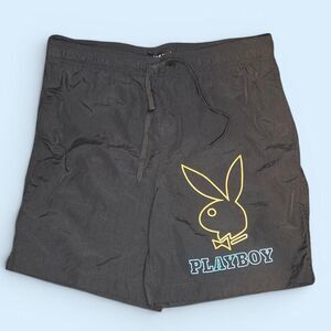 Playboy x PacSun Reflective Bunny Swim Trunks Shorts Black Size S